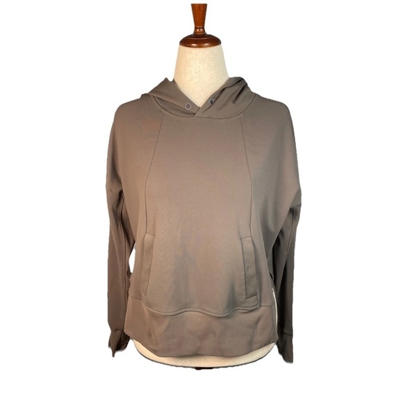 Athleta Tops - Athleta Mission Hoodie Sweatshirt Shale Gray Pullover Stretch Womens Size Small